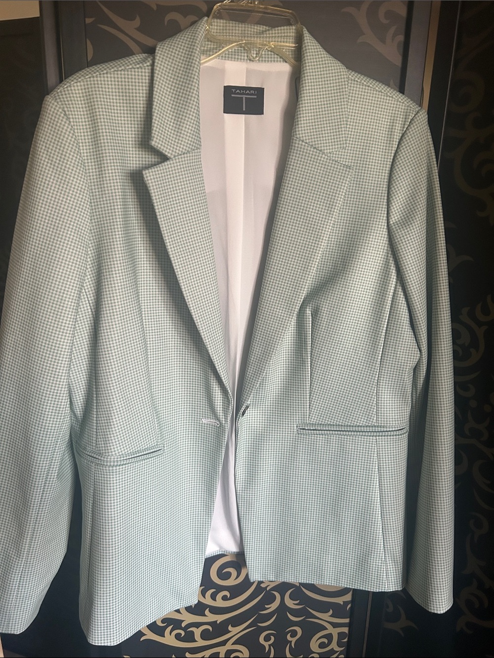 Tahari Green Houndstooth Men's Blazer